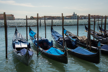 Fototapeta na wymiar Gondolas in Venice,Italy.2019