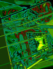 Abstract green yellow technology illumination