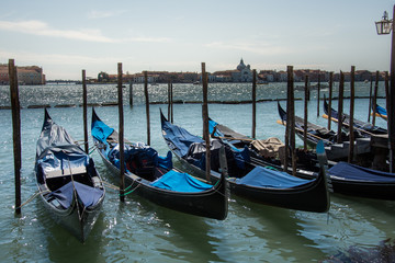 Fototapeta na wymiar Gondolas in Venice,Italy.2019