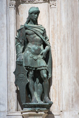 Fototapeta na wymiar Palazzo Ducale, Doge's Palace, architectural details,Statue - Venice-Italy