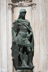 Fototapeta na wymiar Palazzo Ducale, Doge's Palace, architectural details,Statue - Venice-Italy