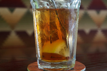 Cold ice tea cup