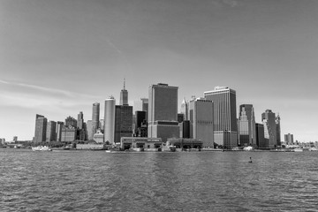 Fototapeta premium Besutiful view of Downotown Manhattan from Governors Island, NYC.