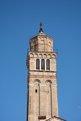Fototapeta na wymiar Campanile of Santo Stefano church in Venice. Veneto. Italy,2019