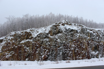 Winter in white mountains near Jackson, New Hampshire