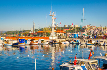 Small port  of city Canakkale, Turkey