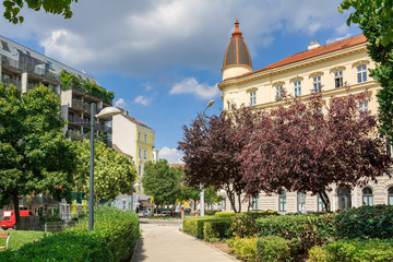 City park Am Hundsturm om a sunny summer day. Vienna, Austria.