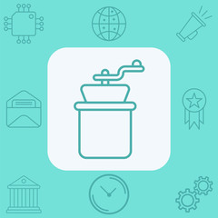 Coffee grinder vector icon sign symbol