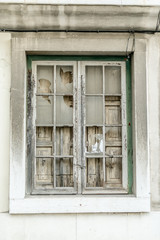 old broken window