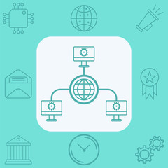 Computer network vector icon sign symbol