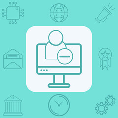 Computer user vector icon sign symbol