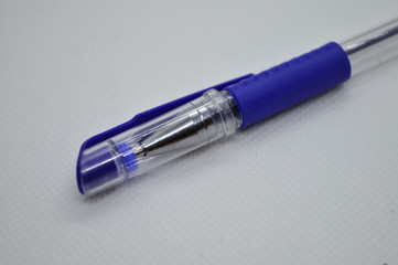 blue pen isolated on white background