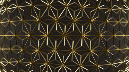 Fototapeta premium Gold Decor Background 3D Rendering