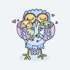 Cute little animal. Cartoon hand drawn vector illustration.