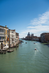 Fototapeta premium Canal Grande and Basilica Santa Maria della Salute, Venice, Italy ,2019 . martie