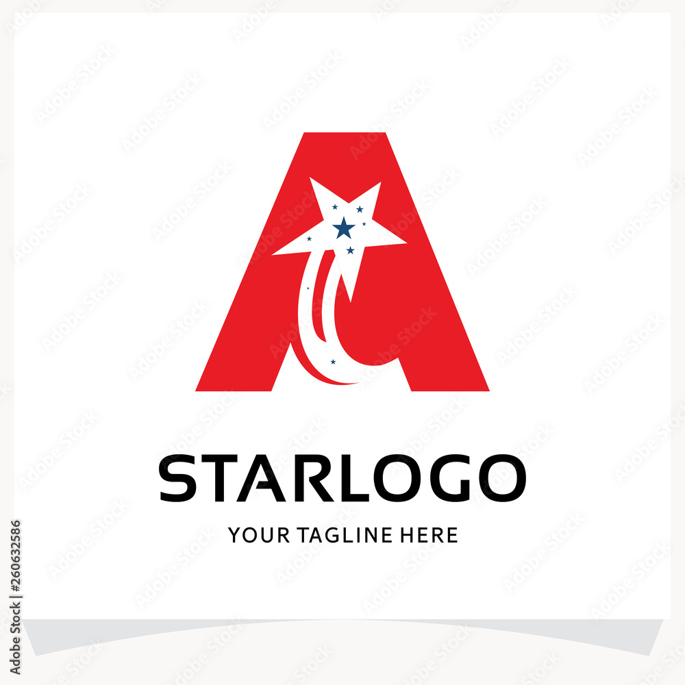 Poster Letter A Star Logo Design Template Inspiration