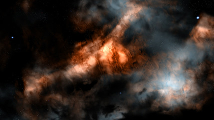 Obraz na płótnie Canvas concept art of universe with endless dark void and nebula clouds 
