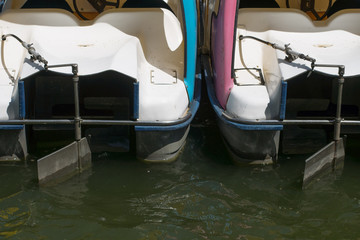 Boats of the lake in the park