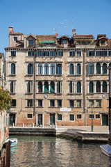 Venezia, Italy  ,water canal near Basilica di Santa Maria Gloriosa dei Frari, march, 2019