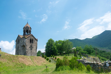 Alaverdi, Armenia - Jun 11 2018: Haghpat Monastery in Haghpat village, Alaverdi, Lori, Armenia. It is part of the World Heritage Site - Monasteries of Haghpat and Sanahin.