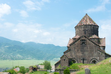 Fototapeta na wymiar Alaverdi, Armenia - Jun 11 2018: Haghpat Monastery in Haghpat village, Alaverdi, Lori, Armenia. It is part of the World Heritage Site - Monasteries of Haghpat and Sanahin.