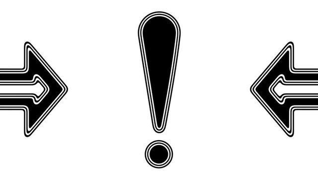 The attention icon. Looping footage has 4K resolution. Illustration.