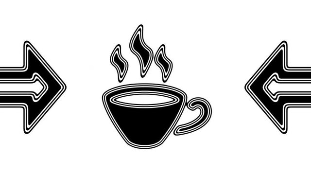 The coffee icon. Looping footage has 4K resolution. Illustration.