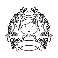 little girl with wreath flowers first communion