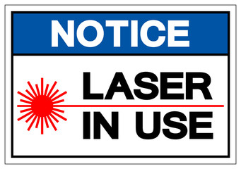 Fototapeta premium Notice Laser In Use Symbol Sign, Vector Illustration, Isolate On White Background Label .EPS10