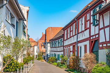 Fototapeta na wymiar Hanau, Kesselstadt, half timbered houses