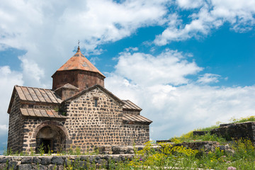 Sevan, Armenia - Jun 07 2018- Sevanavank Monastery. a famous Historic site in Sevan, Gegharkunik, Armenia.