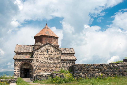 Sevan, Armenia - Jun 07 2018- Sevanavank Monastery. a famous Historic site in Sevan, Gegharkunik, Armenia.