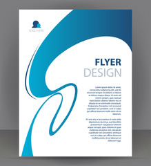 Flyer brochure, cover layout design print template, light blue pamphlet vector illustration