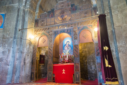 Sevan, Armenia - Jun 07 2018- Sevanavank Monastery. a famous Historic site in Sevan, Gegharkunik, Armenia.