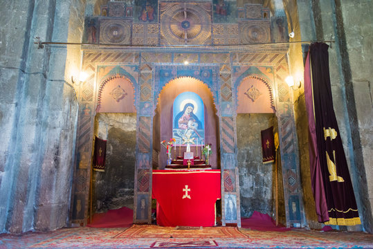 Sevan, Armenia - Jun 07 2018- Sevanavank Monastery. a famous Historic site in Sevan, Gegharkunik, Armenia.