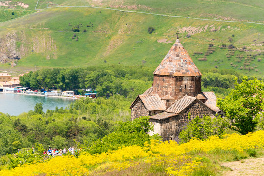 Sevan, Armenia - Jun 07 2018- Sevanavank Monastery. a famous Historic site in Sevan, Gegharkunik, Armenia.
