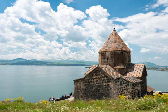 Sevan, Armenia - Jun 07 2018- Sevanavank Monastery. a famous Historic site in Sevan, Gegharkunik, Armenia.