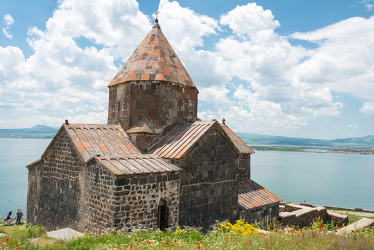 Sevan, Armenia - Jun 07 2018- Sevanavank Monastery. a famous Historic site in Sevan, Gegharkunik, Armenia.