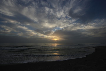 Sunset over the Gulf of Mexico on Captiva Island off the west coast of Florida in summer.