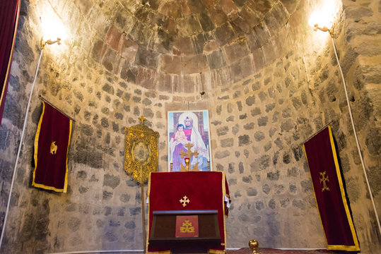 Sevan, Armenia - Jun 07 2018- Sevanavank Monastery. a famous Historic site in Sevan, Gegharkunik, Armenia.