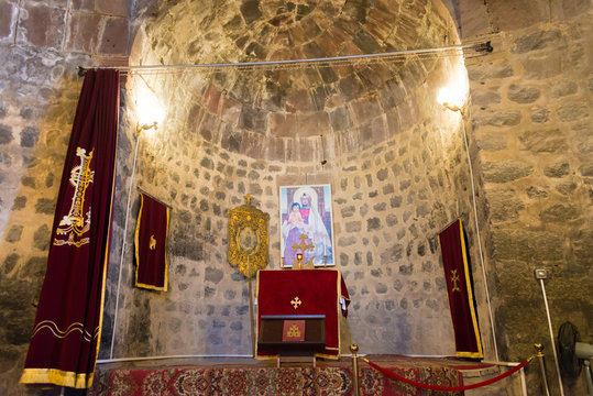 Sevan, Armenia - Jun 07 2018- Sevanavank Monastery. a famous Historic site in Sevan, Gegharkunik, Armenia.