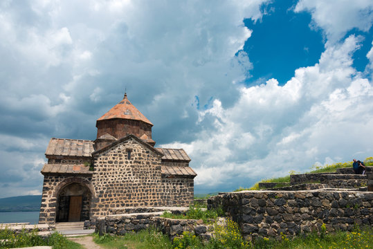 Sevan, Armenia - Jun 07 2018- Sevanavank Monastery. a famous Historic site in Sevan, Gegharkunik, Armenia.