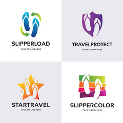 Fototapeta na wymiar Collection of Slipper Logo Design Template Inspiration