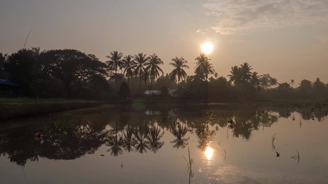 Timelapse Malays kampung house in morning.