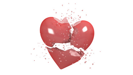 Obraz premium 3D illustration of a broken heart