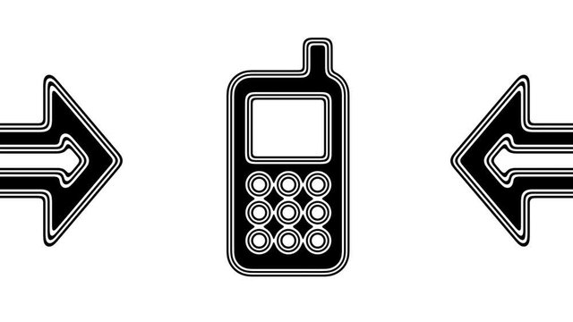 The mobile icon. Looping footage has 4K resolution. Illustration.