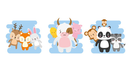 cute animals set