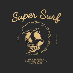 Super surf vintage illustration - obrazy, fototapety, plakaty