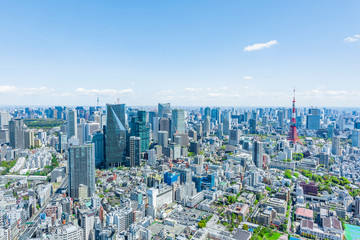 Lente Tokyo landschap Tokyo skyline van de stad, Japan