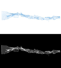 3D illustration of a blue water flow